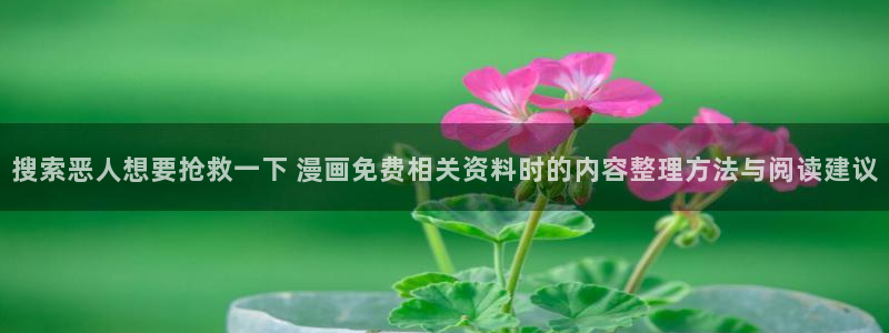 漫蛙漫画在线漫画：搜索恶人想要抢救一下 漫画免费相关资料时的内容整理方法与阅读建议