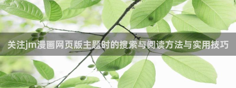 漫蛙漫画漫画大全在线:关注jm漫画网页版主题时的搜索与阅读方法与实用技巧